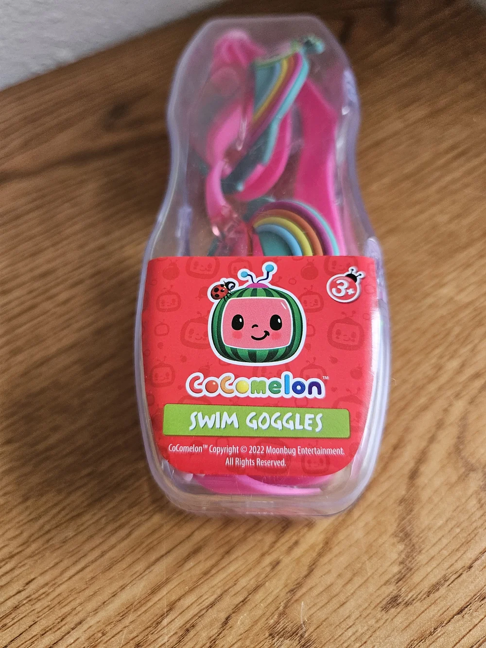 4/$10 Cocomelon Swim Goggles Kids Ages 3+ Pink Rainbow New